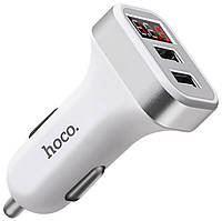 Автомобильное зарядное устройство Hoco Z3 LCD 2 USB 3.1A White