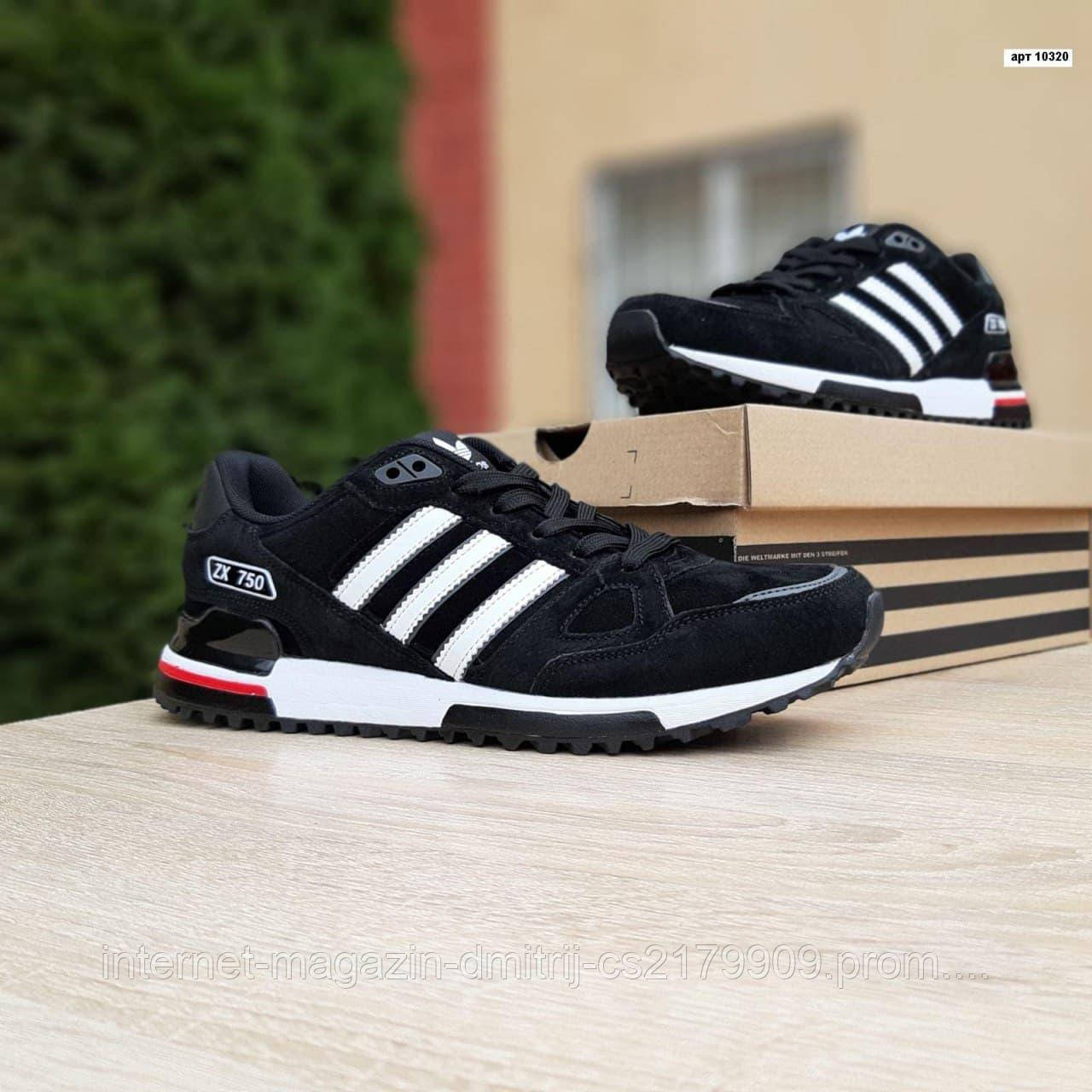 Чоловічі кросівки в стилі Adidas ZX 750 чорні з червоним
