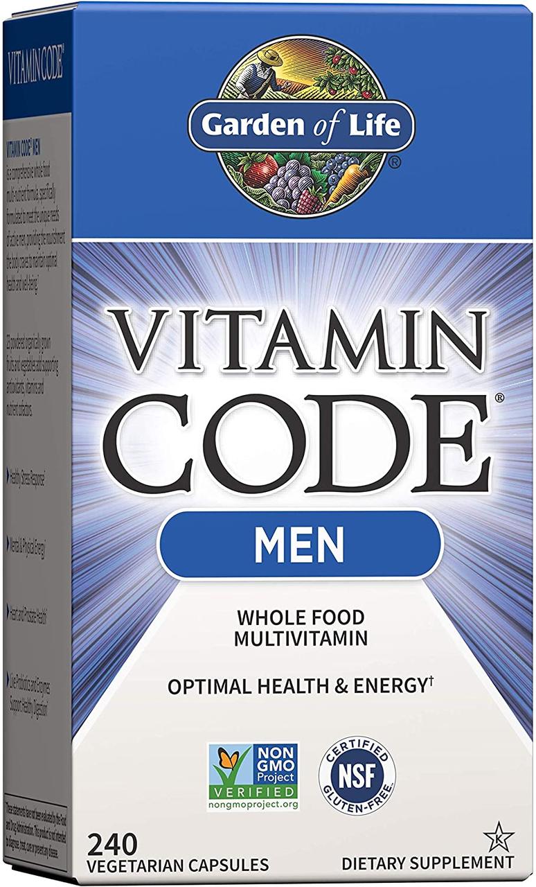 Чоловічі вітаміни Garden of Life Multivitamin for Men Vitamin Code 240 капсул, фото 1