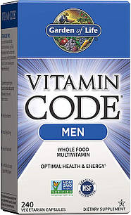 Чоловічі вітаміни Garden of Life Multivitamin for Men Vitamin Code 240 капсул
