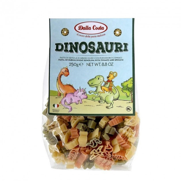 Паста Dalla Costa Dinosauri з томатом і шпинатом