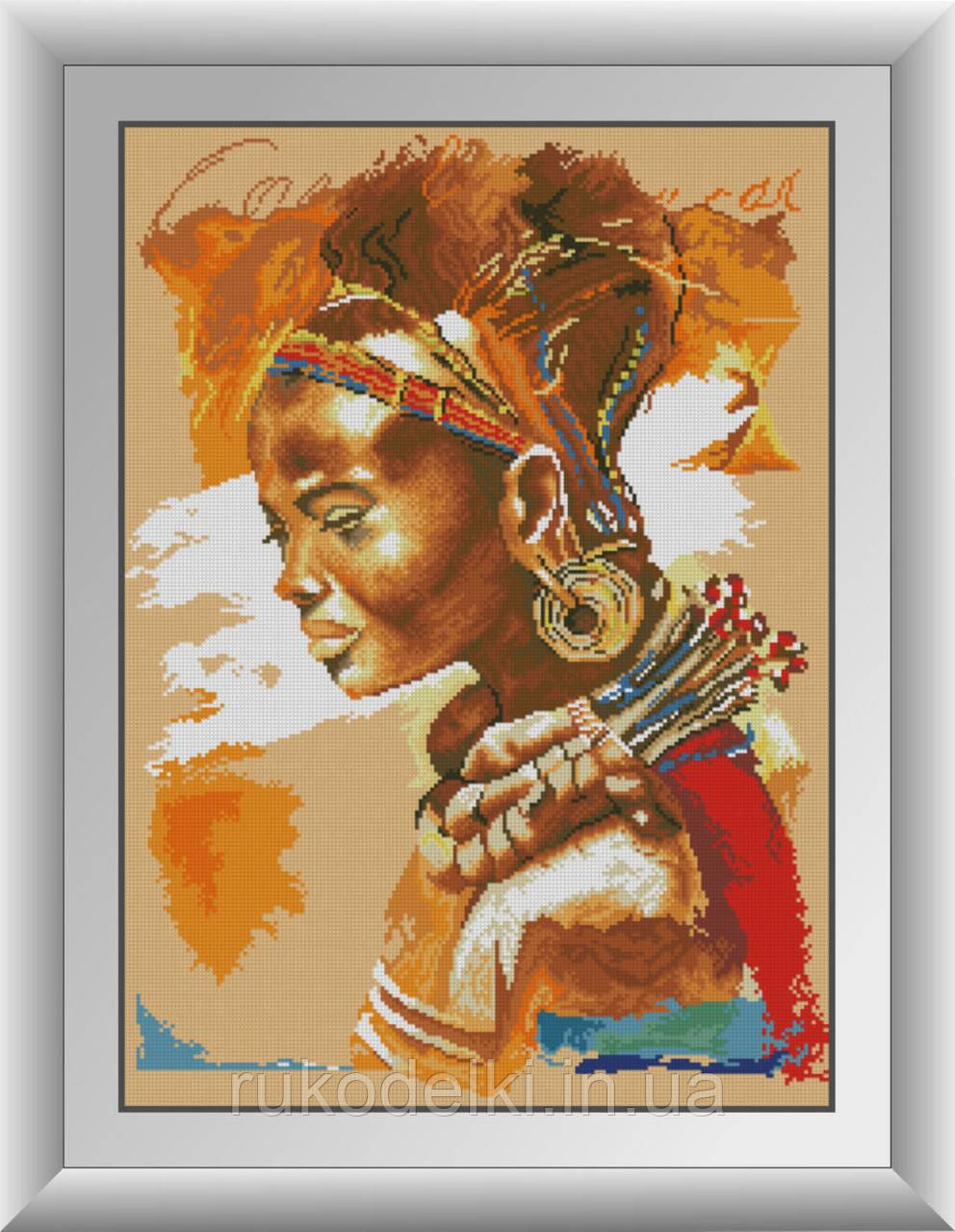Набір для малювання камінням алмазна живопис Dream Art Африканка (квадратні, повна) 30654D