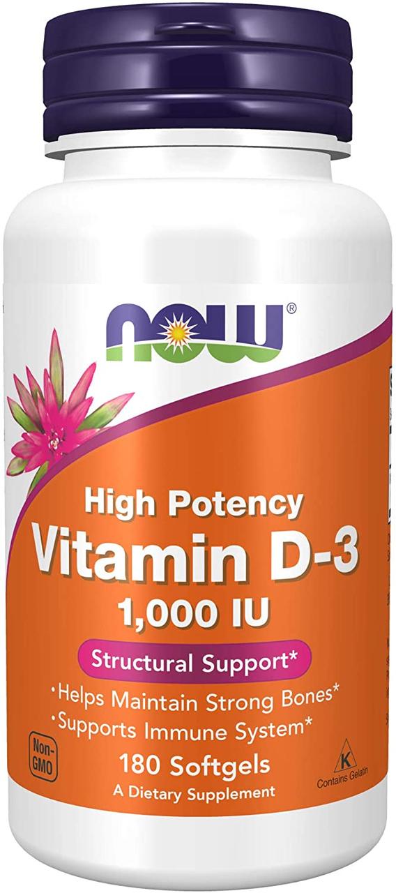 Now Foods Vitamin D-3 1000 IU 180 гелевих капсул
