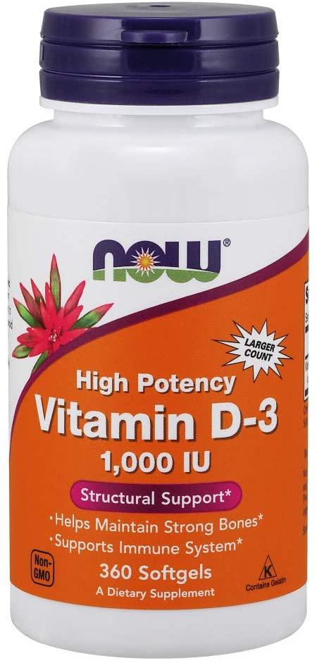 Now Foods Vitamin D-3 1000 IU 360 гелевих капсул
