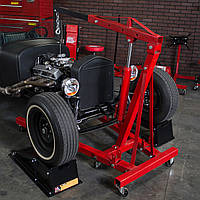 Кран съемник гаражный гидравлический складной для снятия двигателя автомобиля для СТО гаража 1т TORIN T31002