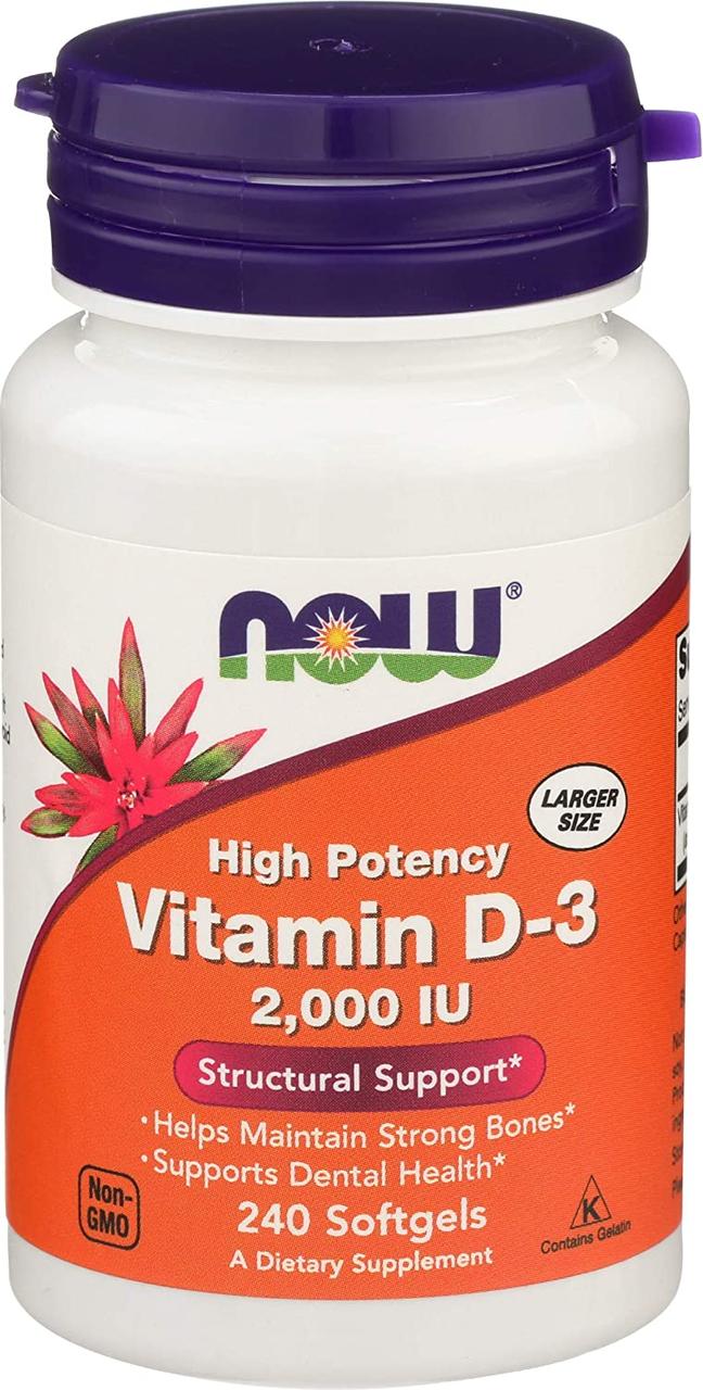 Вітамін Д3 Нау фудс Now Foods Vitamin D-3 2000 IU 240 гелевих капсул