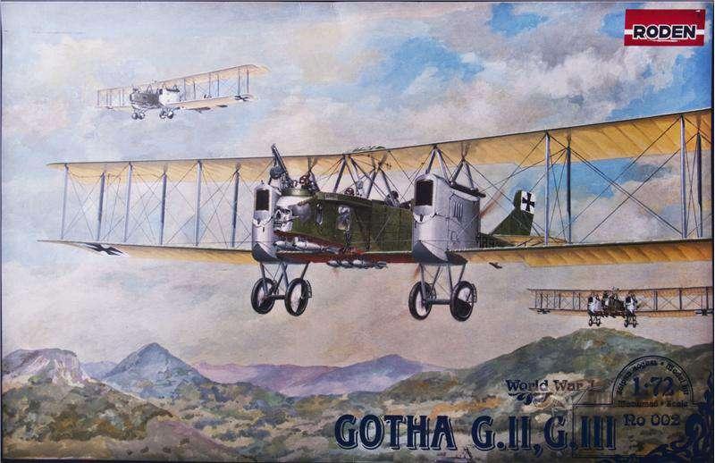Пластикова модель 1/72 Roden 002 Німецький важкий бомбардувальник Gotha G.II. G.III., фото 1