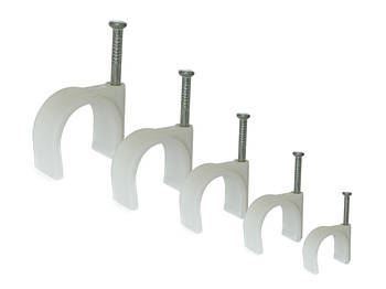 Скоба зі цвяхом для круглого кабелю 4 мм (100 шт.)