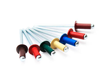 Заклепки з напівкруглою головкою ал/ст, пофарбована по RAL3005 4,0 х 8 мм (100 шт.)