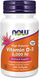 Now Foods Vitamin D-3 5000 IU 240 гелевик капсул