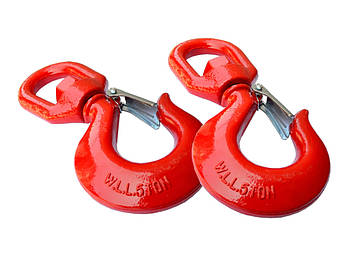 Гак такелажний червоний поворотний з замком 750 кг