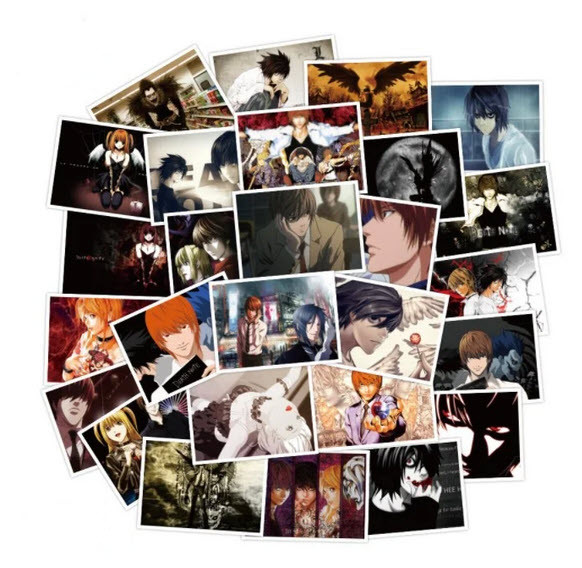 Набір вінілових наклейок стикерів Аніме Зошит Смертікербомбінг на автотелефон ноутбук 30 шт.