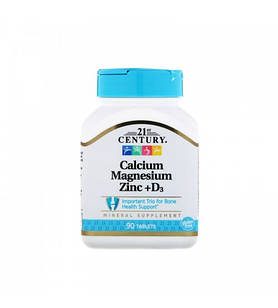 21st Century Calcium Magnesium Zinc+D3 90 таблеток