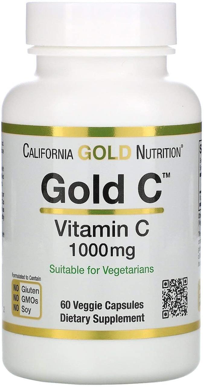 California Gold Nutrition Gold Vitamin C 1000 mg 60 капсул, фото 1