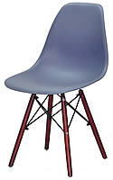 Стул Nik Walnut Eames DSW синий 57 на деревянных буковых ножках в цвете орех