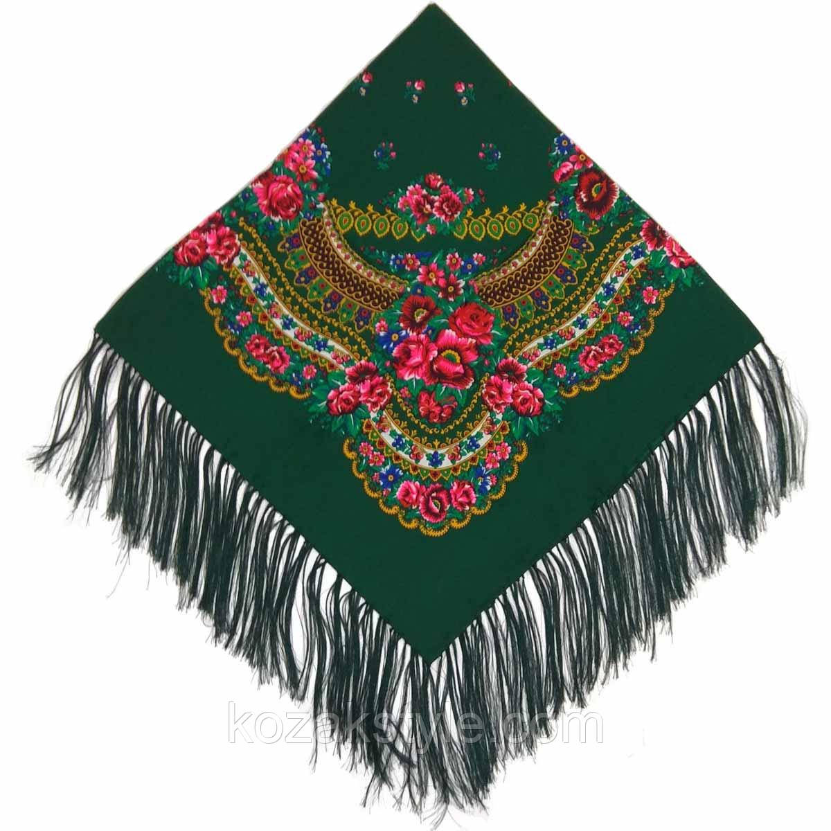 Українська хустка народна зелена (120*120)