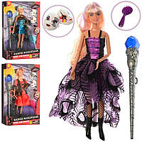 Кукла DEFA 8395-BF, 30см, шарнирная, волшебная палочка-свет, маски, расческа