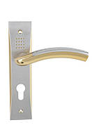 Ручка дверная BARI на планке PZ 62 мм матовый никель тёмное золото (22 90) SIBA Z05 3K 22 90