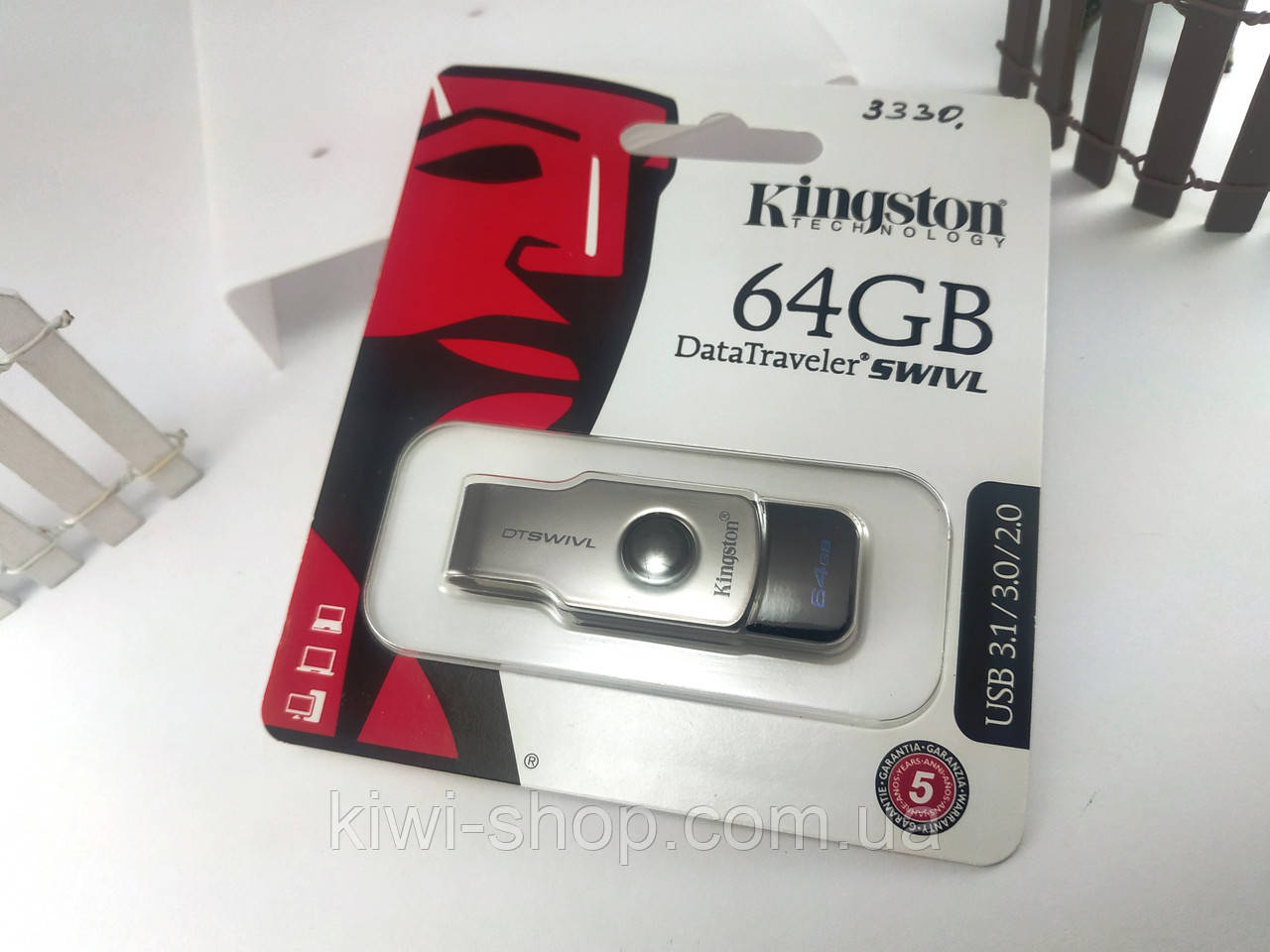 Флешка USB 64GB Kingston DataTraveler Swivl USB 3.0, Flash Card 64 гб, флеш накопитель 64 гб, карта памяти 64 - фото 1 - id-p1322910000