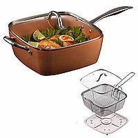 Сковорода фритюрница Copper Pan 8 в 1 3.5 л