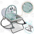 Дитячий шезлонг, Колиска-гойдалка з вібрацією Ricokids м'ята 7324, фото 6