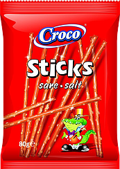 Палички ніжні і хрусткі солоні палички 80г ТМ Croco Румунія