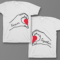 Парна футболка з принтом "Серце з долонь: Forever Together" Push IT