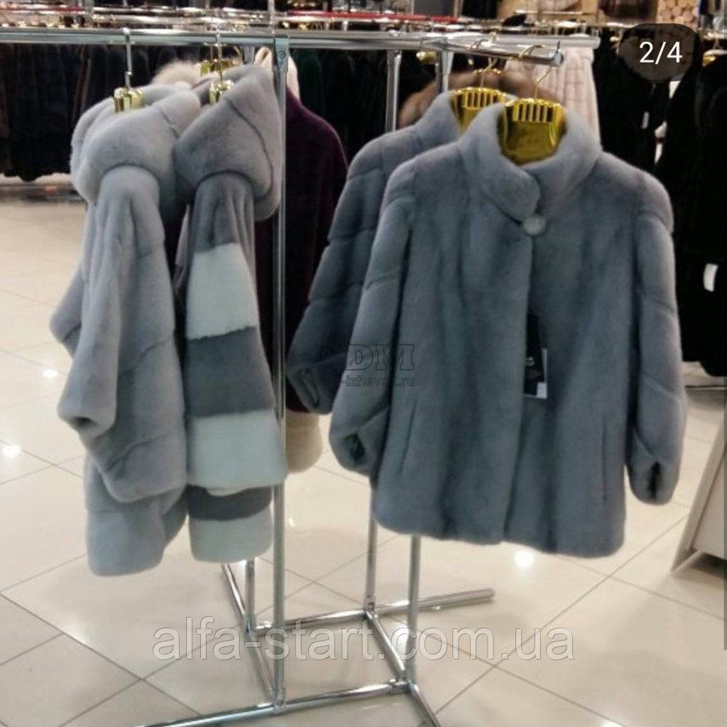 Стойка-вешало на две стороны из хромированных труб для одежды