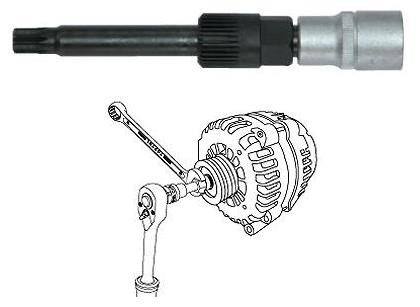 Ключ для шківа генератора 1/2" DR сплайн M10 Force 674 F