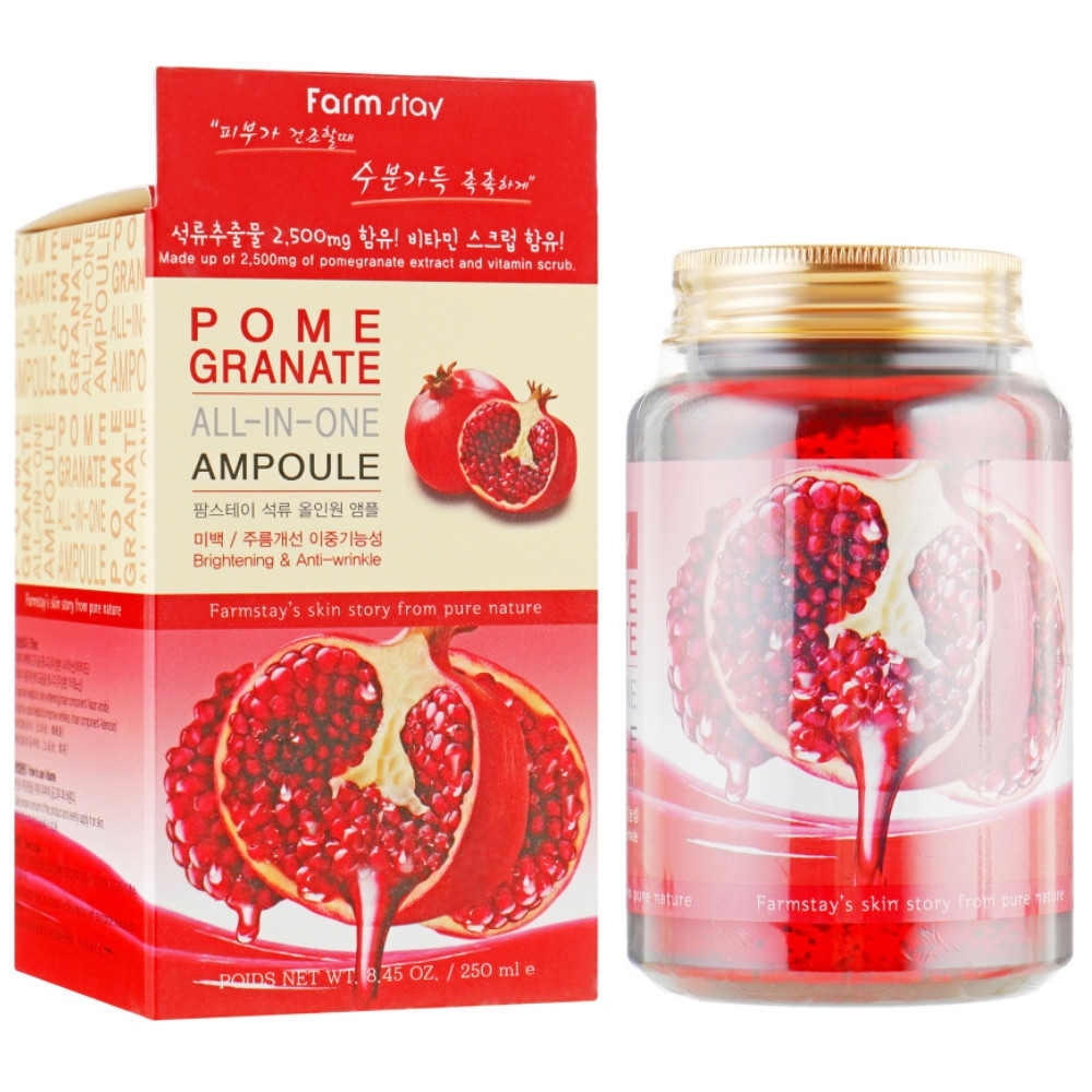 Освітлююча сироватка для обличчя з гранатом Farmstay Pomegranate All-In One Ampoule 250 мл (8809469772891)