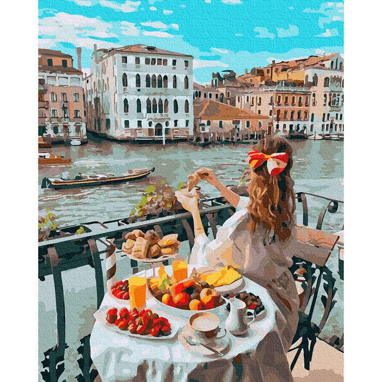 Картина раскраска по номерам на холсте - 40*50см Никитошка GX36329 Завтрак в Венеции - фото 1 - id-p1322978978