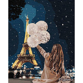 Картина за номерами ТМ Ідейка, Люди "Незабутній вечір в Парижі" 40*50 см, полотно на підрамнику, без коробки