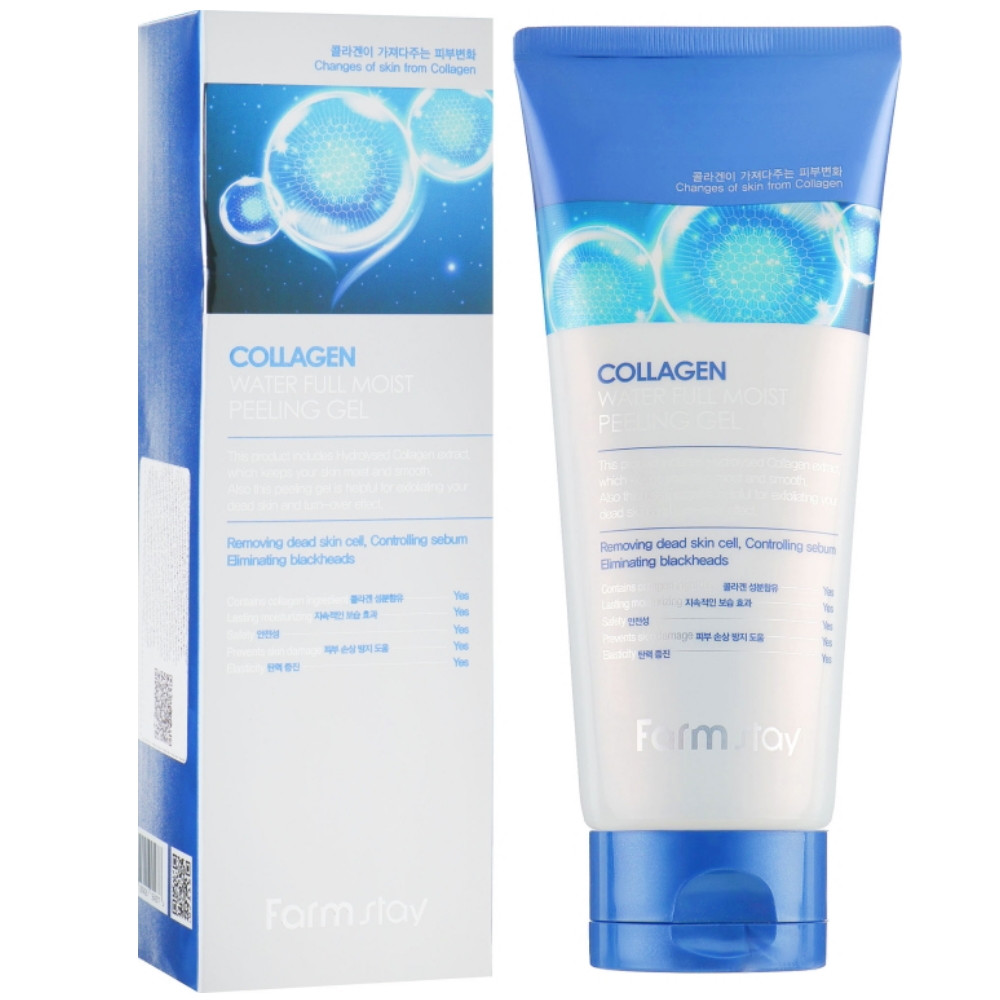 Зволожуючий пілінг-гель для обличчя з колагеном Farmstay Collagen Water Full Moist Peeling Gel 180 мл