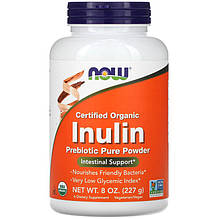 Інулін у порошку NOW Foods "Inulin Prebiotic Pure Powder" пребіотик для травлення (227 г)