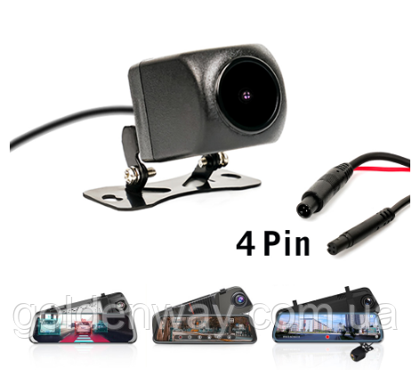 Камера заднього огляду AHD 4 pin для дзеркала 10 дюймів Jansite Junsun Phisung Azdone та ін Штекер 2.5 мм 4 контакти