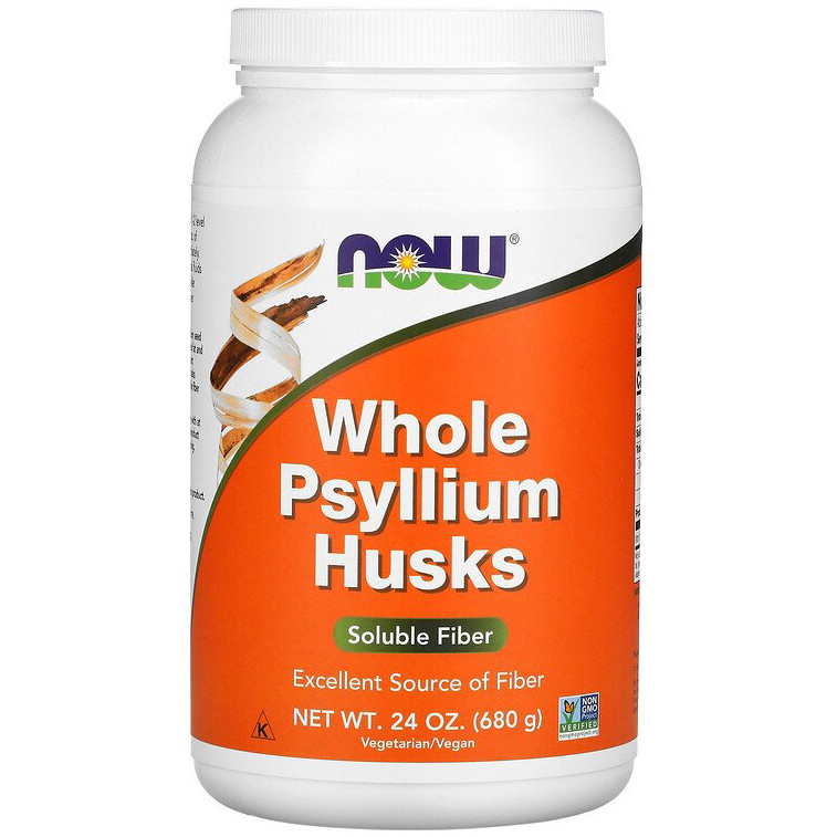 Цілісна лушпиння насіння подорожника NOW Foods "Whole Psyllium Husks" розчинна клітковина (680 г)