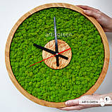 Настінний годинники зі стабілізованим мохом. Еко-годинник МОХ круглий, діаметр 40 см. Ч1, фото 2