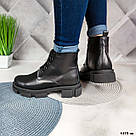 Жіночі зимові шкіряні черевики на шнурку, фото 4