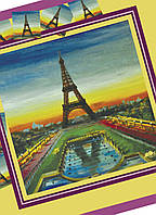Дизайнерский шелковый платок "Весенний Париж"