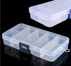 Пластиковий органайзер для бісеру і дрібниць на 10 відсіків