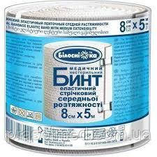 Бинт еластичний 8см х 5,0м середньої розтяжності ТМ "Білосніжка", фото 1