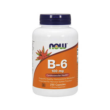 Вітамін B-6 (піридоксин HCl) Now Foods B-6 100 mg (250 caps)