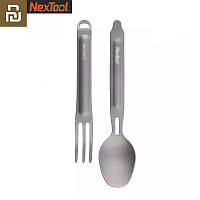 Столовый прибор из титана NexTool Outdoor Spoon Fork KT5525 (ложка, вилка-нож) Титановая посуда