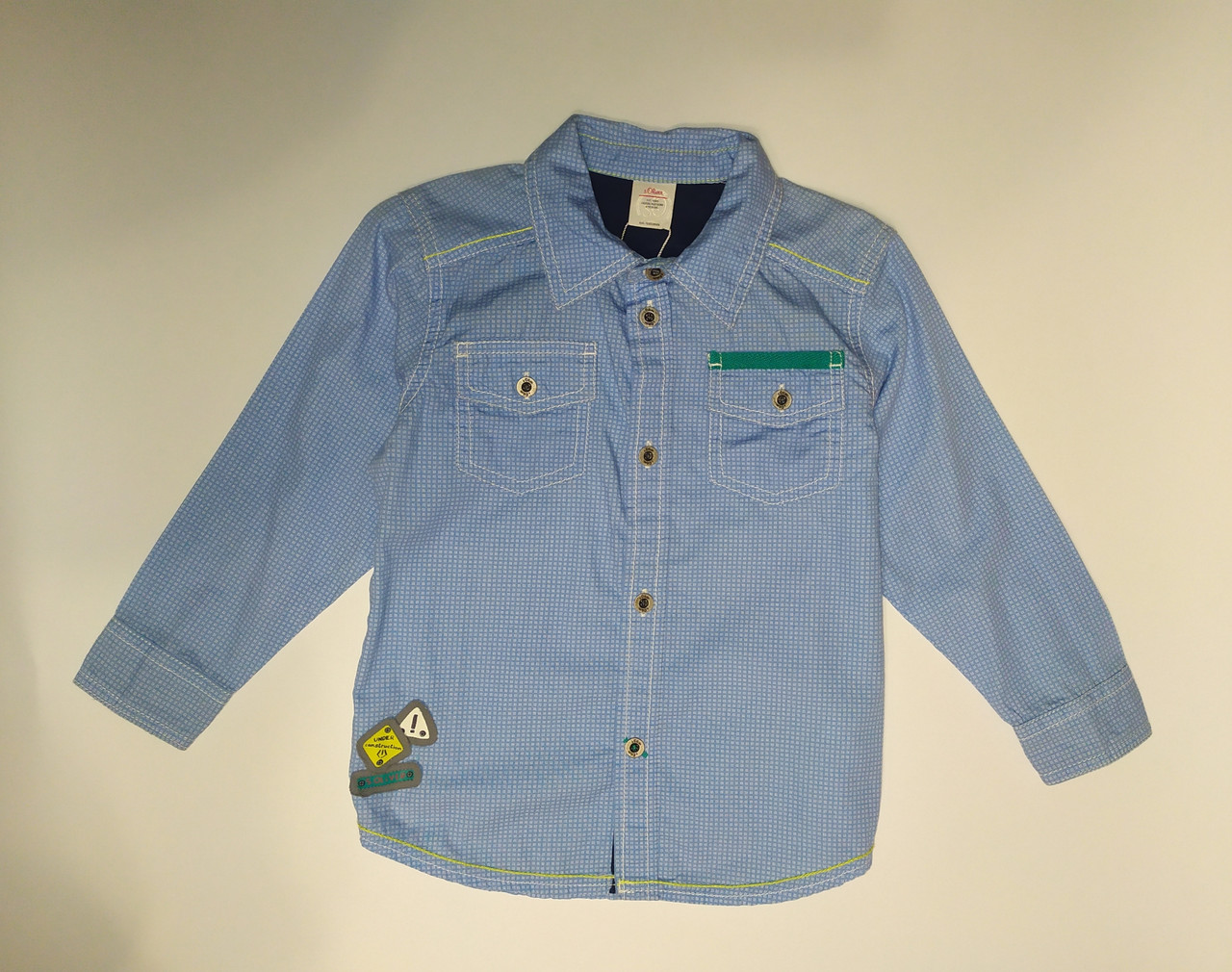 Сорочка синя в клітинку s.Oliwer р.92 см., фото 1