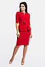Классическое трикотажное платье Venera, красный, фото 2