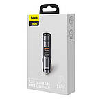 Автомобільний FM модулятор BASEUS CCNLZ-C0G, 2USB, LED дисплей, сірий, фото 4