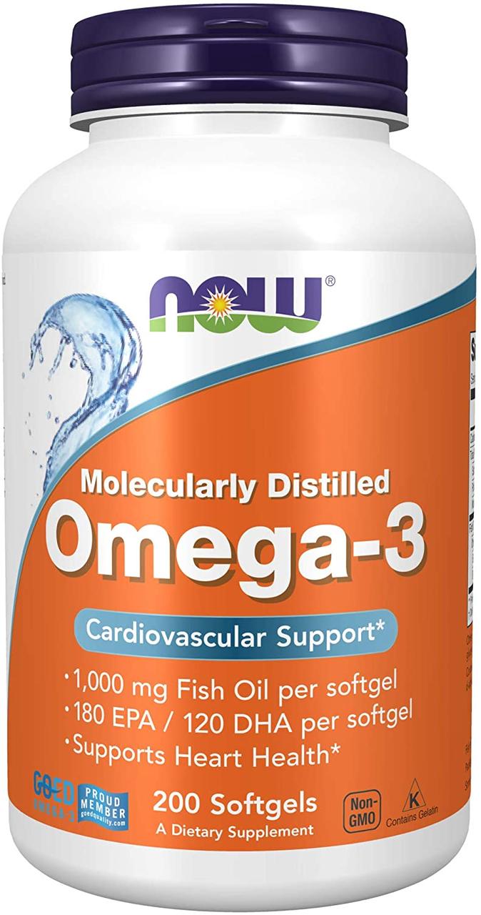 Now Foods Omega-3 200 гелевих капсул