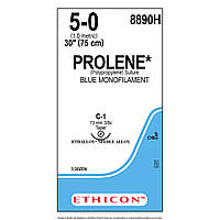 Пролен (Prolene) 5-0 колюча Тапер Поінт (Taper Point) 13мм, 3/8 кола, синій 75cm, 1шт.