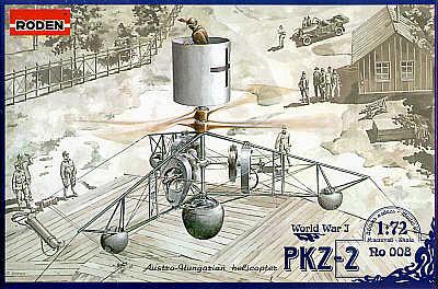 Пластикова модель 1/72 Roden 008 Австро-Угорський гелікоптер PKZ-2, фото 1