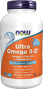 Now Foods Ultra Omega 3-D 180 гелевих капсул